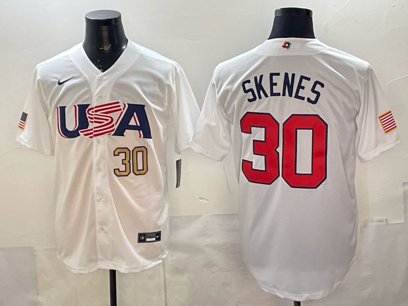 Men 2026 World Cub USA #30 Skenes white Nike MLB Jersey style 05